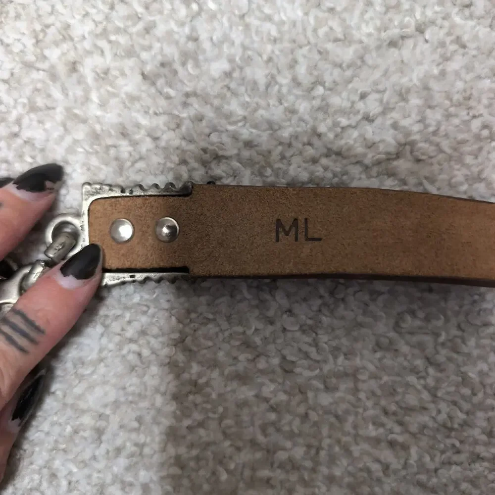 Brown Leather Belt With Toggle Clasp Vintage